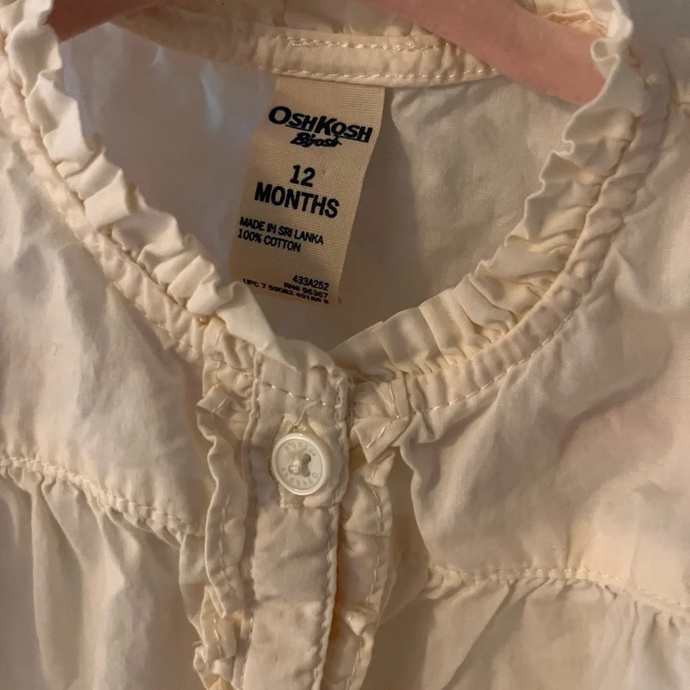 Cream ruffle button up top